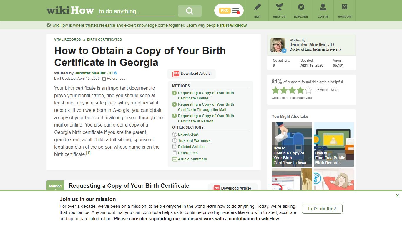 3 Ways to Obtain a Copy of Your Birth Certificate in Georgia - wikiHow